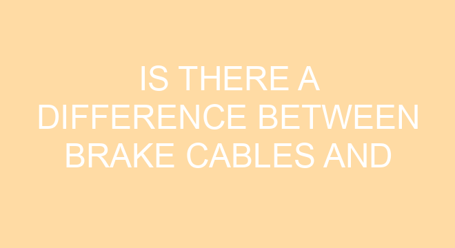brake and gear cables