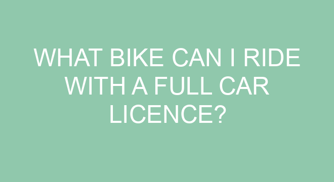 can i ride a motorbike on my car licence