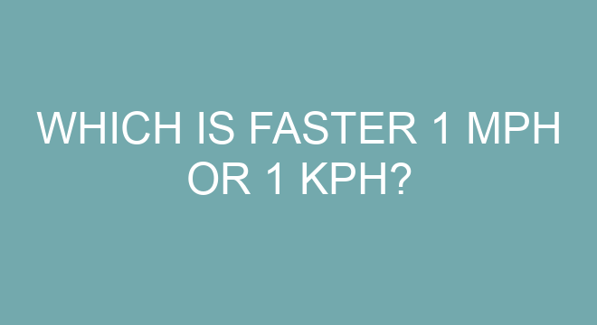 Which Is Faster 1 Mph Or 1 Kph 