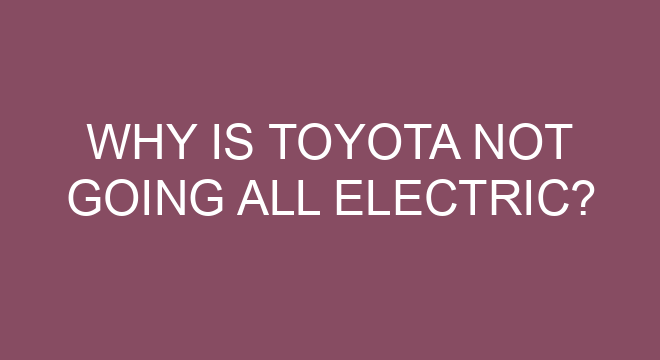 Why Is Toyota Not Going All Electric?